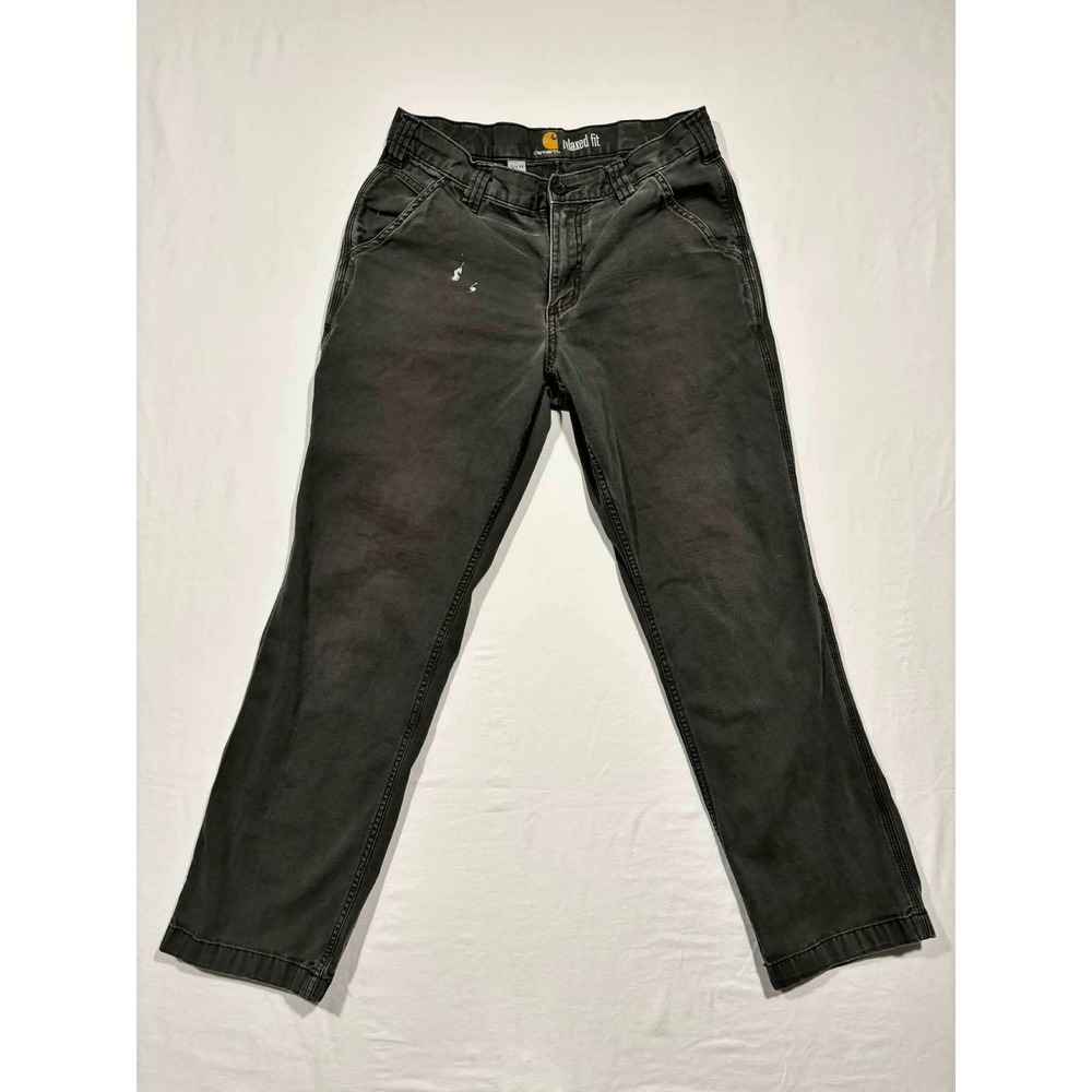 Carhartt Relaxed Fit Canvas Work Pants Faded Black Gray 32x30 Mens